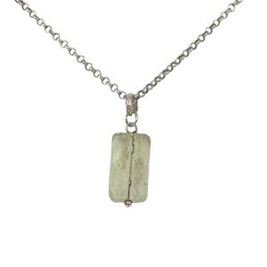 Hand Made Sterling silver Prasiolite bead pendant necklace - GM412